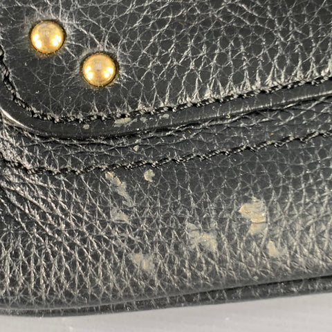 CHLOE Paddington Clutch Black Gold Pebble Grain Leather Handbag