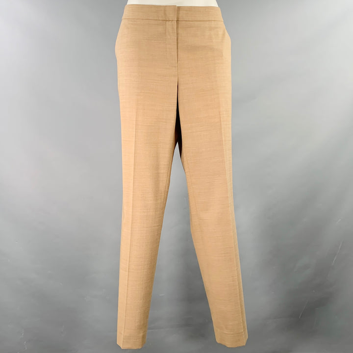 LAFAYETTE 148 Size 8 Tan Wool Blend Cropped Dress Pants