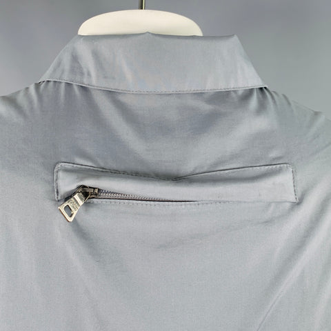 PRADA Size 42 Blue Grey Polyester Windbreaker Jacket