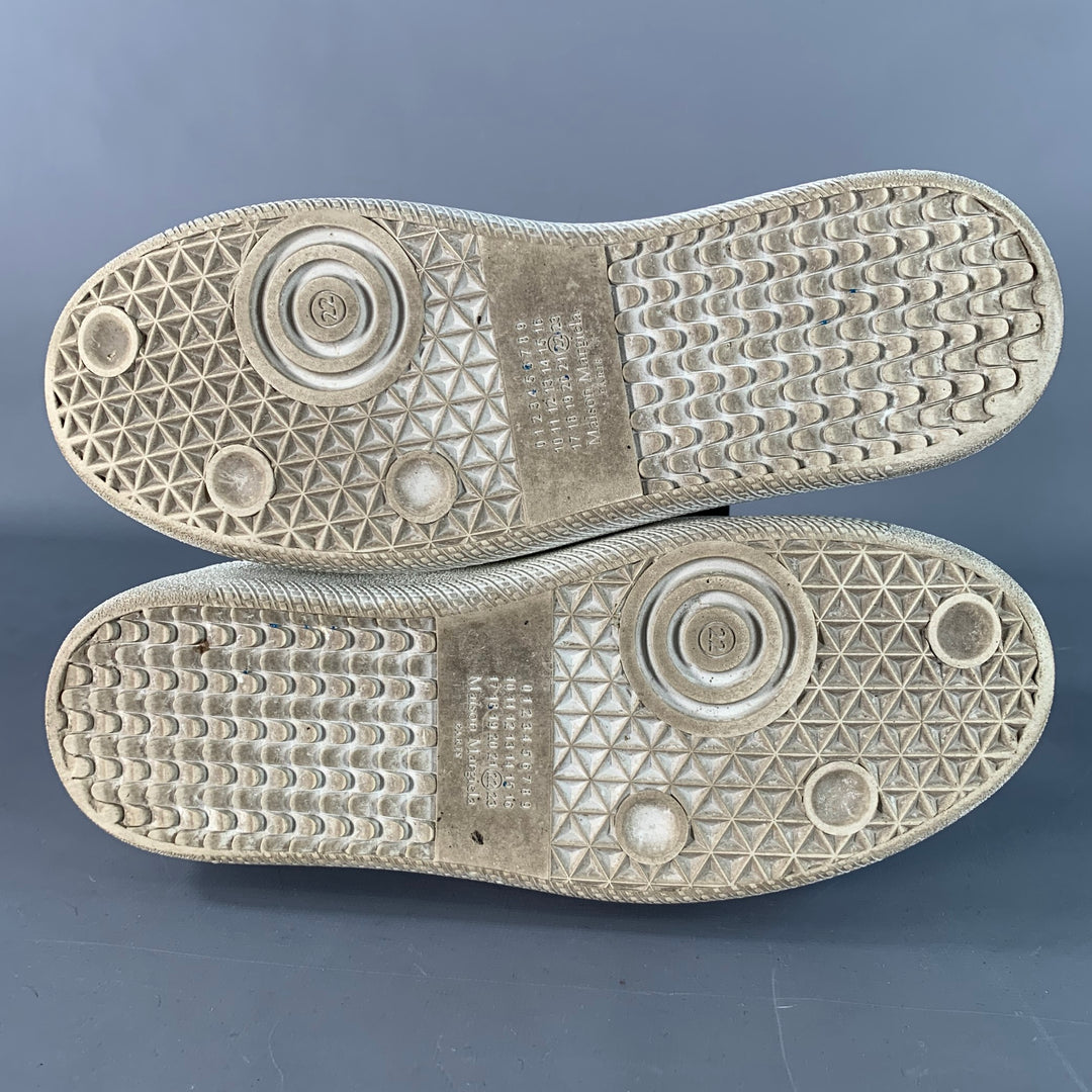 MAISON MARGIELA Size 8 White Leather Elastic Slip On Sneakers