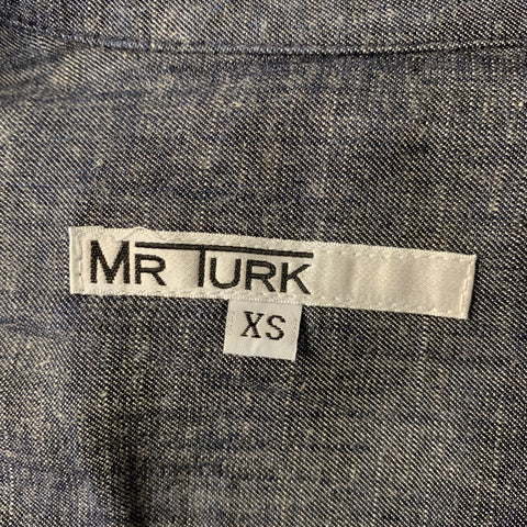 MR TURK Size XS Navy Chambray Lyocel Linen Romper
