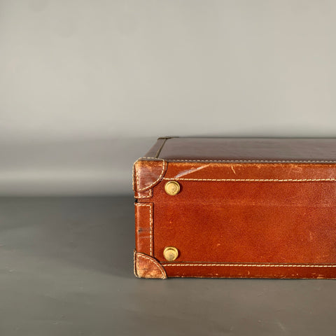 BALLY Tan Brown Crackled Leather Briefcase Bags & Leather Goods