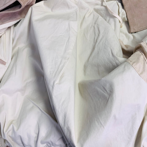 BALMAIN PE16 Veste en daim de veau beige à capuche et boutons-pression asymétriques Taille S