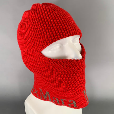 MAX MARA Red Grey Logo Wool  Cashmere  Silk Hats