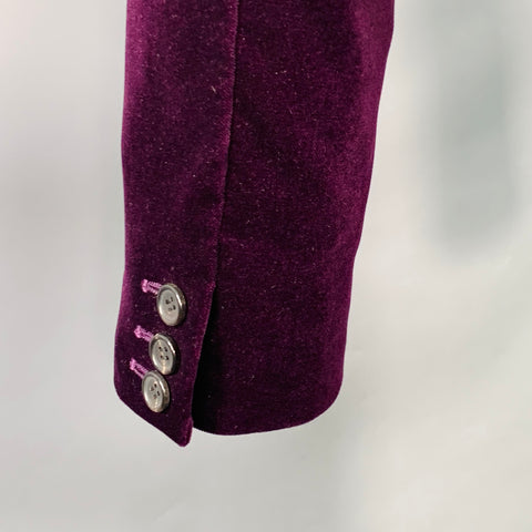 TRISECT 2 Size S Purple Cotton Blend Velvet Single Breasted Shawl Collar Sport Coat