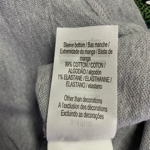 LACOSTE Size M Grey Cotton Loose Fit Large Patch Polo