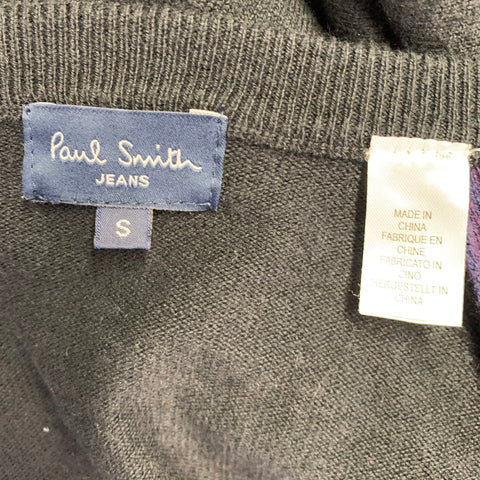 PAUL SMITH JEANS Taille S Cardigan zippé en coton et laine noir et violet