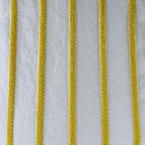 SCOTCH AND SODA Size M Yellow Cream Stripe Cotton Linen Relaxed Short Sleeve Shirt