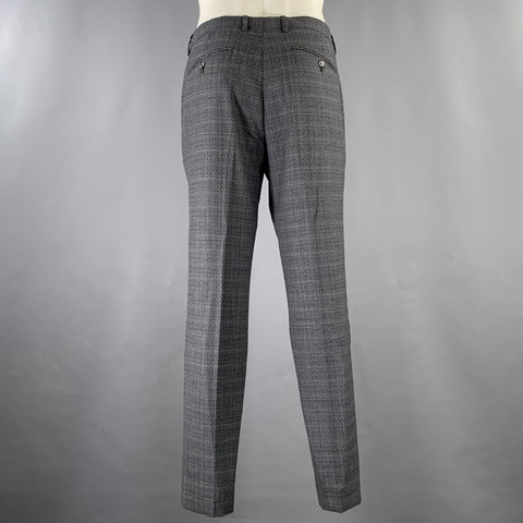 THEORY Size 40 Grey Navy Heather Wool Notch Lapel Suit
