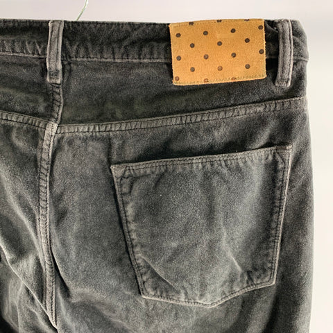 MASSIMO ALBA Size 32 Grey Velvet Cotton Pants