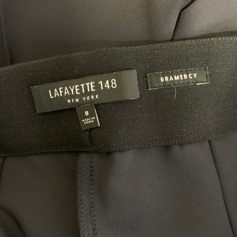 LAFAYETTE 148 Size 8 Black Polyamide Bend Trouser Cut Casual Pants
