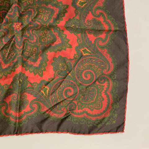 Red Green Abstract Floral Pocket Square