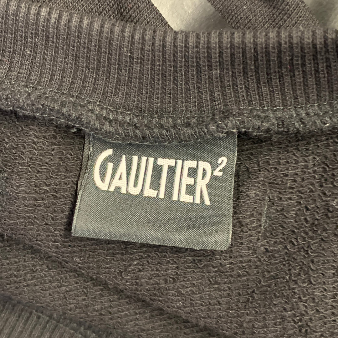 JEAN PAUL GAULTIER Size M Black Stripe Cotton Crew-Neck Pullover
