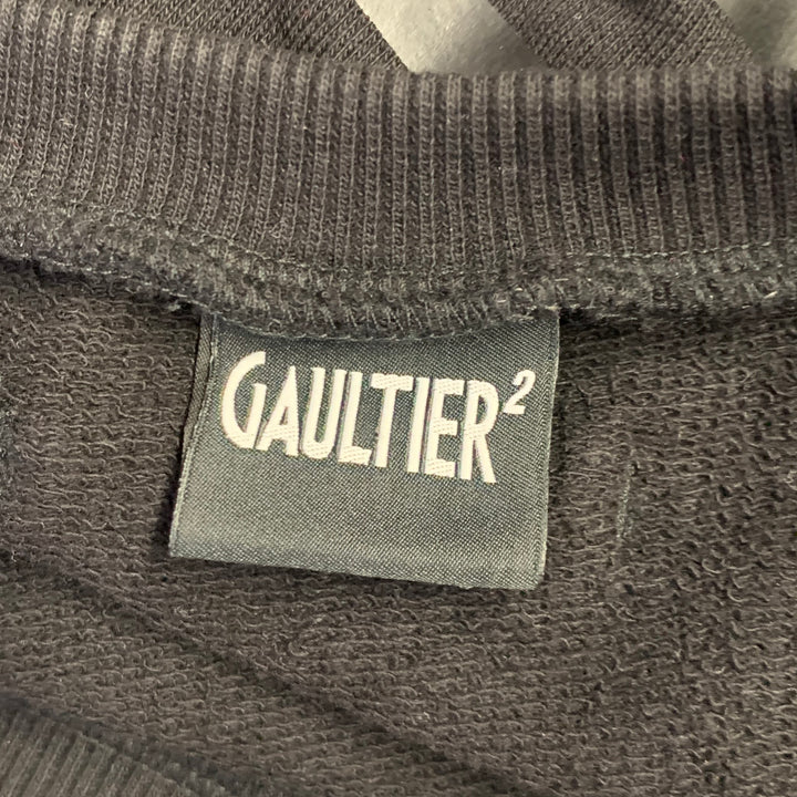 JEAN PAUL GAULTIER Size M Black Stripe Cotton Crew-Neck Pullover