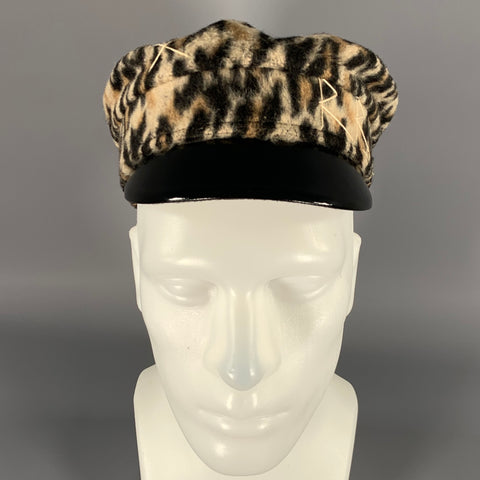 RUSLAN BAGINSKIY Tan Black Leopard Wool Hats