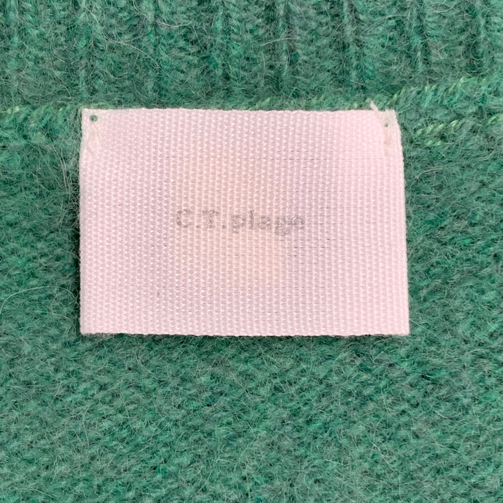 C.T.PLAGE Size M Green Raccoon Wool Crew Neck Pullover