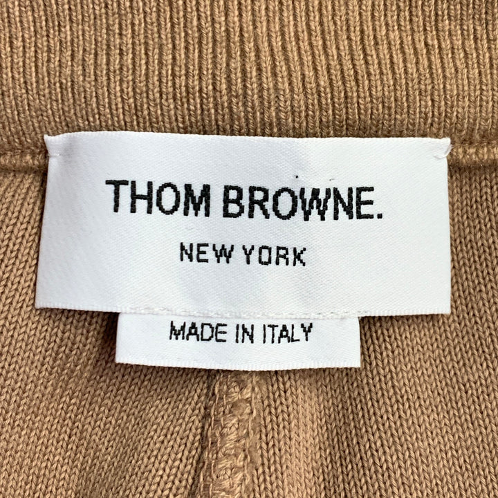 THOM BROWNE Size 0 Brown Cream Cotton Blend Stripe Casual Pants