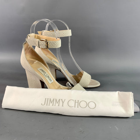 JIMMY CHOO Size 5.5 White Strap Sandals