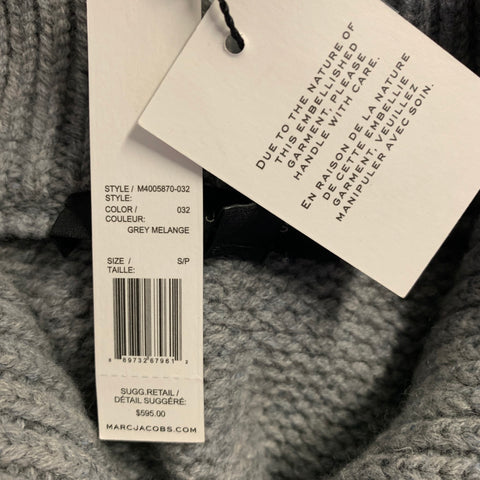 MARC JACOBS Size S Grey Cashmere / Wool Knitted Snaps Jacket