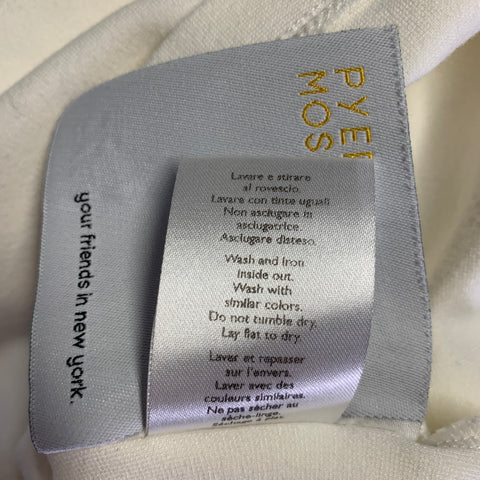 PYER MOSS Size L Off White Graphic Viscose Blend Cropped T-shirt