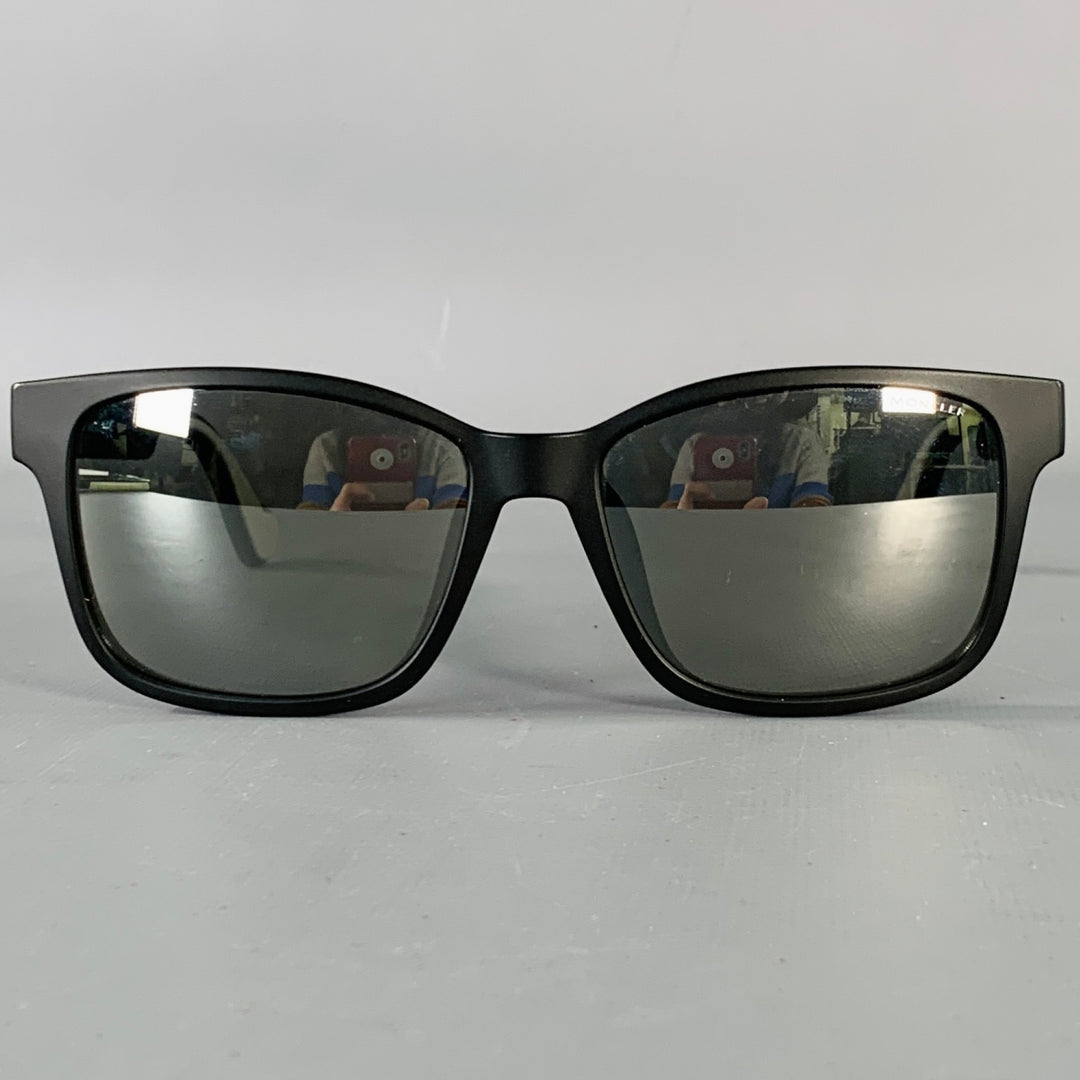 MONCLER Black Acetate Square Mirrored Sunglasses