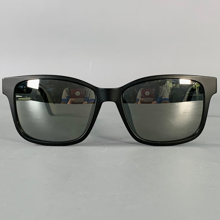 MONCLER Black Acetate Square Mirrored Sunglasses