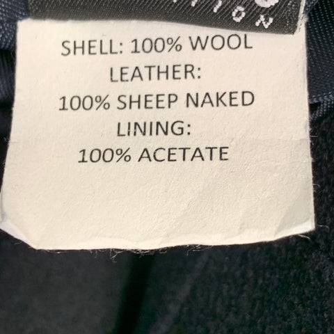 GOLDEN BEAR Size L Navy Wool Zip Buttons Coat