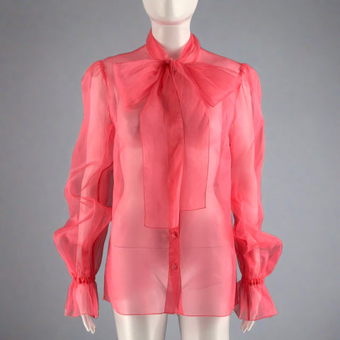 DOLCE & GABBANA Size M Orange Coral Blouse Dress Top
