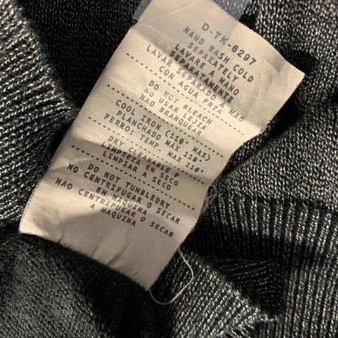 ERMENEGILDO ZEGNA Size L Dark Grey Heather Cotton Scoop Neck Pullover
