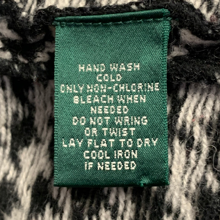 LAUREN by RALPH LAUREN Size XXXL Black Off White Wool Zip Pockets Jacket