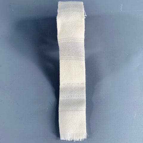 COMME des GARCONS HOMME PLUS Beige Grey Stripe Wool Woven Fringe Tie
