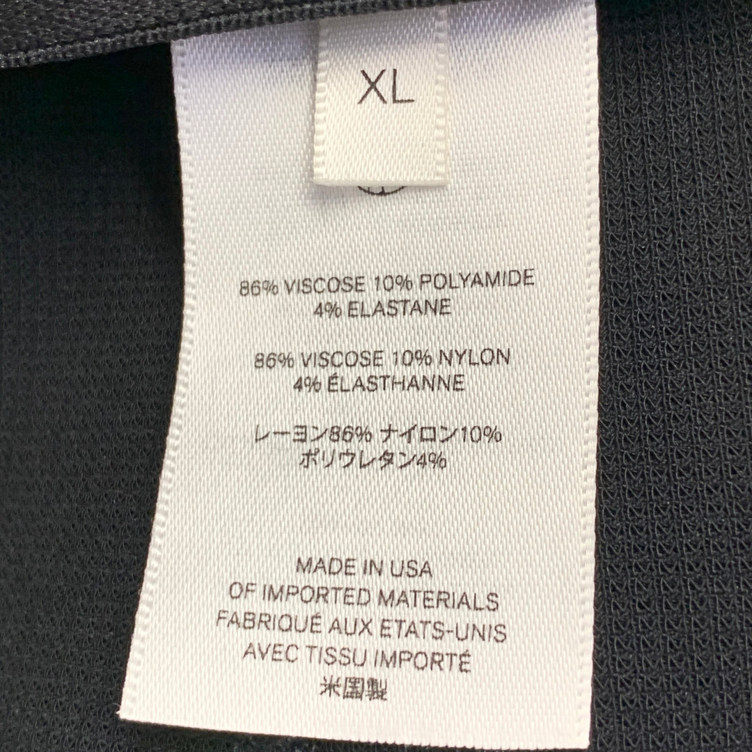 THE ROW Size XL Black Viscose Blend Textured Elastic Waistband Leggings Casual Pants