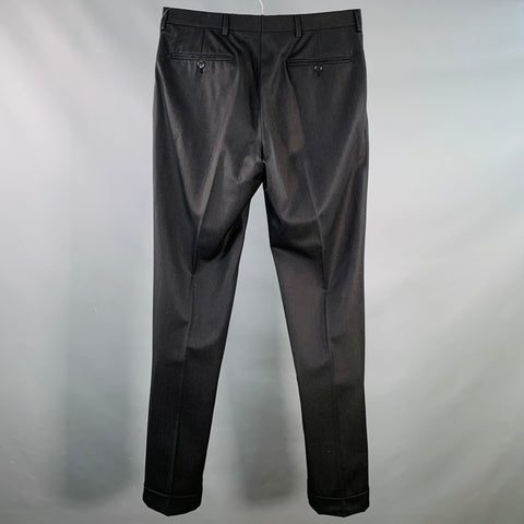 RALPH LAUREN Size 32 Black Twill Wool Straight Dress Pants