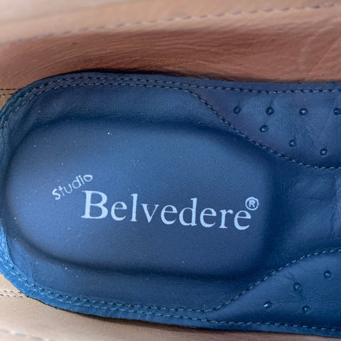 BELVEDERE Size 9 -Elkan- Brown Leather Loafers