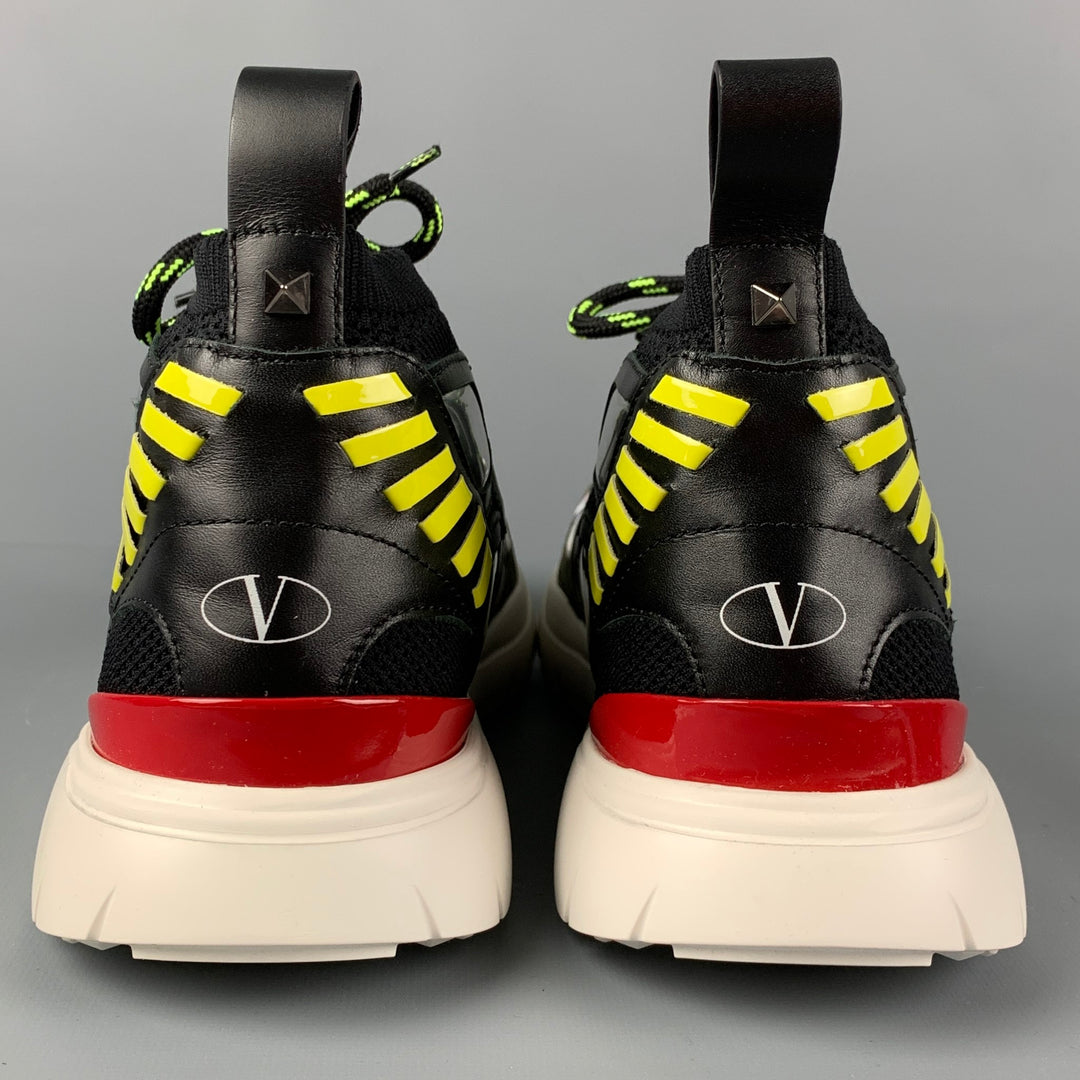 VALENTINO Size 10 Multi-Color Leather High Top Sneakers