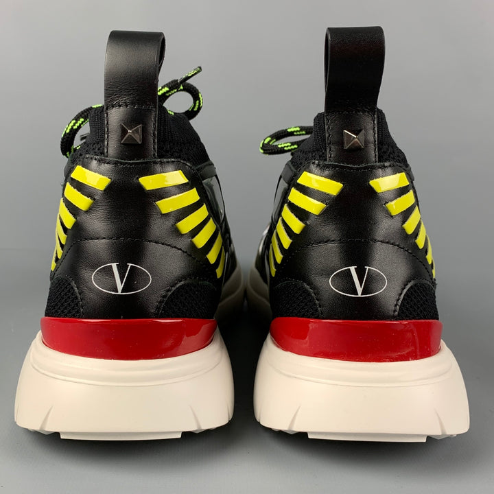 VALENTINO Size 10 Multi-Color Leather High Top Sneakers