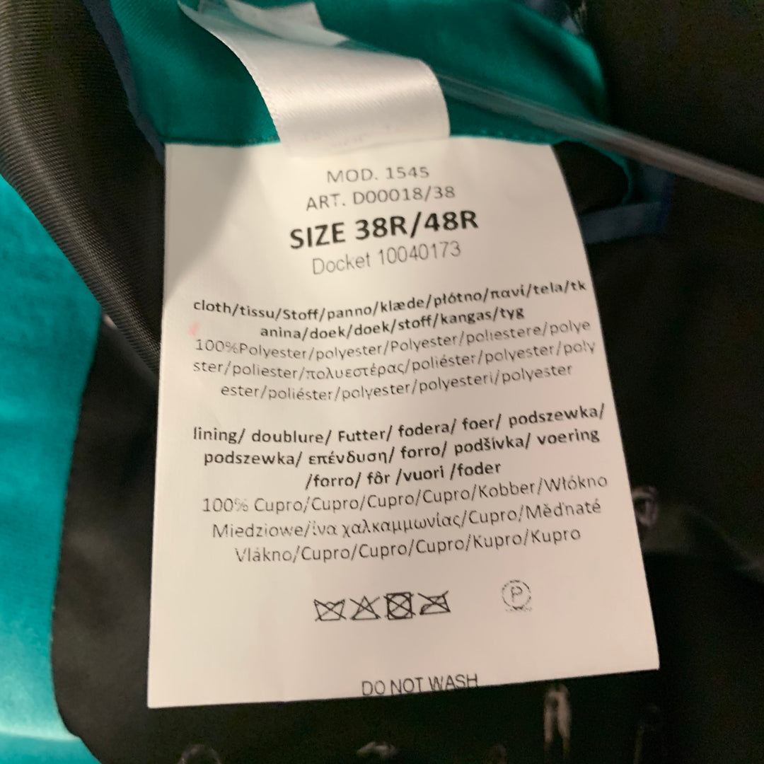 PAUL SMITH Size 38 Teal Polyester Notch Lapel Sport Coat