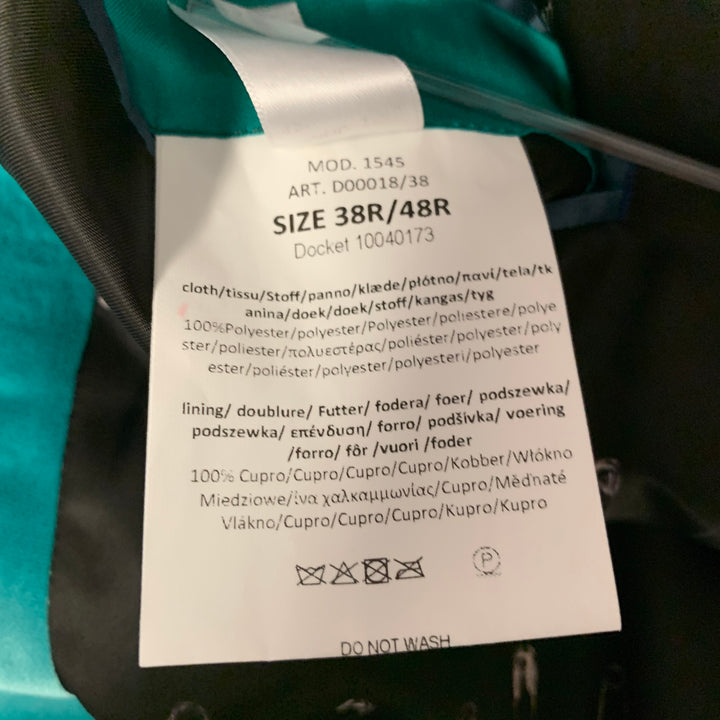 PAUL SMITH Size 38 Teal Polyester Notch Lapel Sport Coat