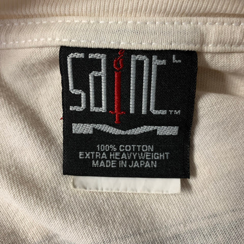 SAINT MXXXXXX Size L Cream Black Graphic Cotton Crew Neck Pullover