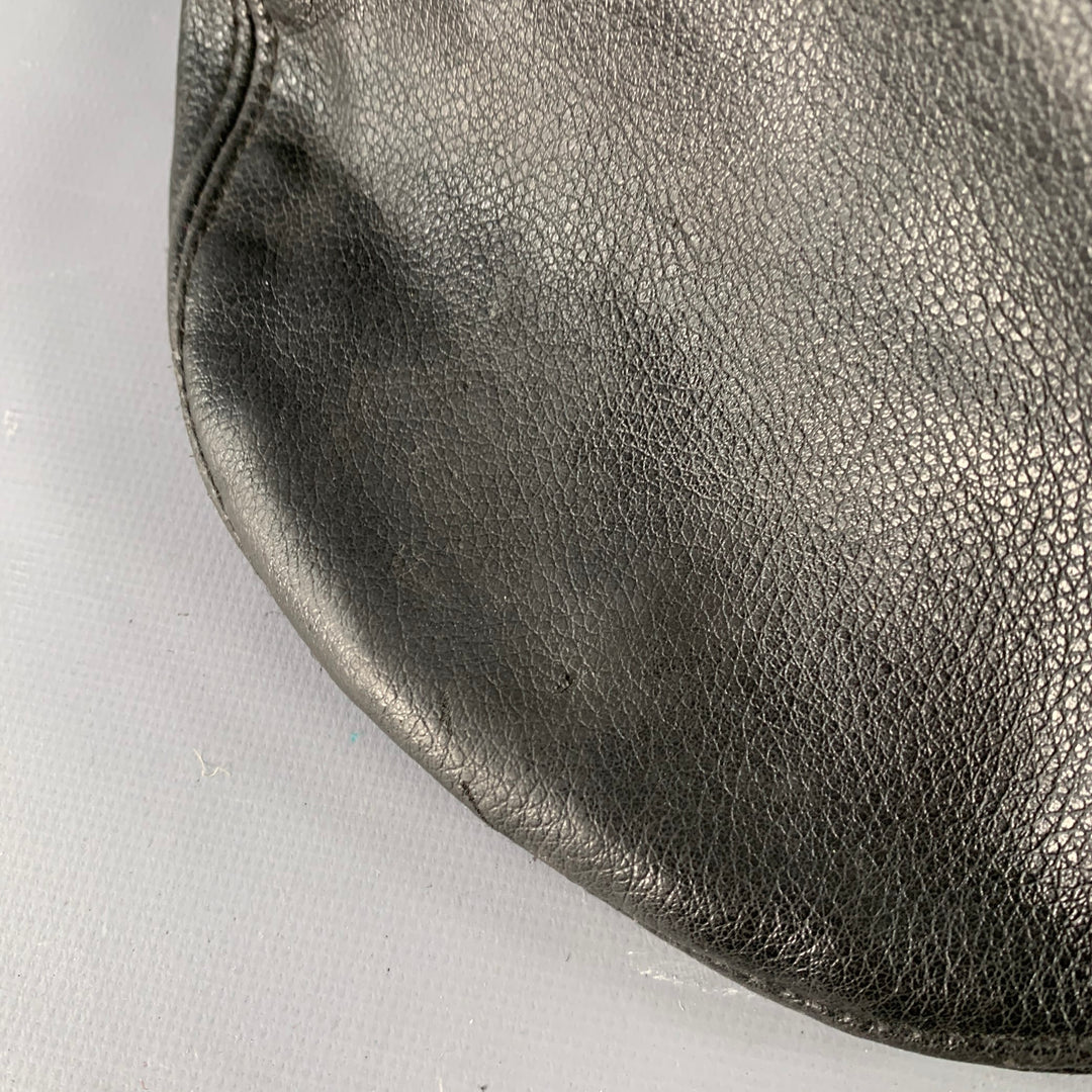 VINTAGE Black Leather Flat Cap Hat