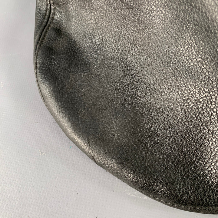 VINTAGE Black Leather Flat Cap Hat