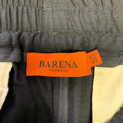 BARENA Size 34 Navy Viscose Blend Elastic Waistband Casual Pants