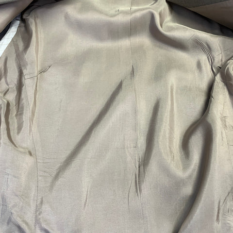 HUGO BOSS Size 40 Regular Grey Taupe Nailhead Virgin Wool Suit