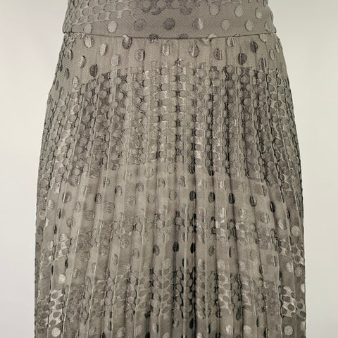 EMPORIO ARMANI Size 2 Black Polyester Viscose Dots Maxi Skirt