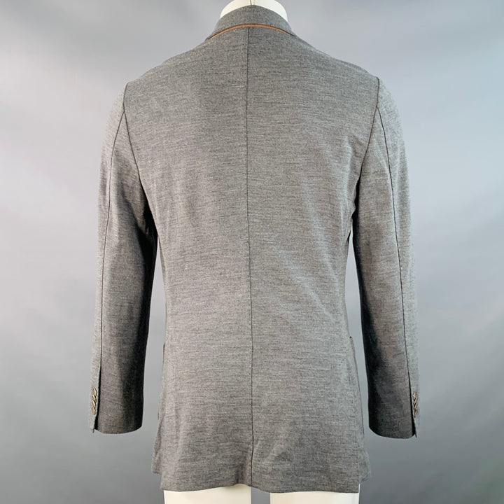 LORO PIANA Size 40 Grey Virgin Wool Single Breasted Notch Lapel Jacket
