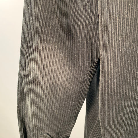 A.P.C. Size XXL Black Corduroy Cotton Two Pockets Long Sleeve Shirt