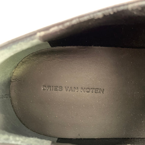DRIES VAN NOTEN Size 10 Black Leather Derby Lace-Up Shoes