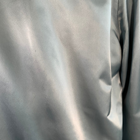 MAISON MARGIELA Size S Blue Grey Contrast Trim Satin Bomber Jacket