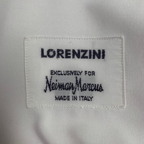 LORENZINI Size S White Cotton Tuxedo Long Sleeve Shirt