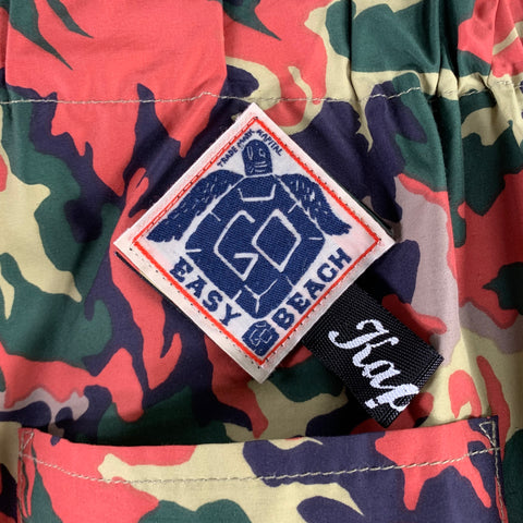 KAPITAL Size M -Easy Beach Go- Multi Color Camo Polyester Casual Pants